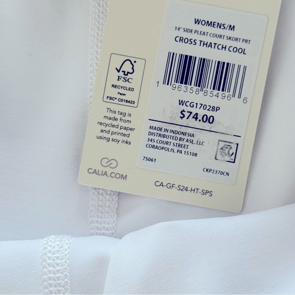 CALIA Side Pleat Skort - White Cross Thatch Cool - Picture 7 of 8